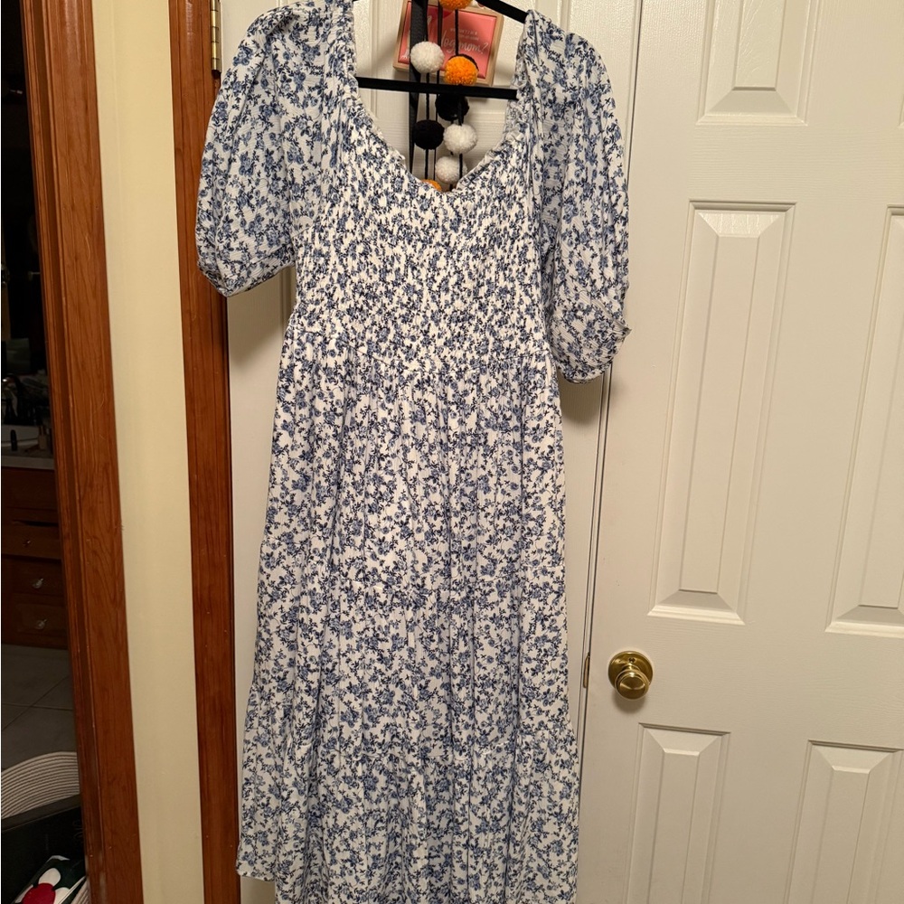 Torrid Navy and Cream Floral Dress
